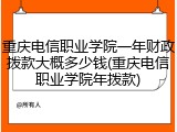 重庆电信职业学院一年财政拨款大概多少钱(重庆电信职业学院年拨款)