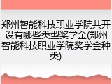 郑州智能科技职业学院共开设有哪些类型奖学金(郑州智能科技职业学院奖学金种类)