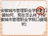 安徽城市管理职业学院的口碑如何，现在怎么样了(安徽城市管理职业学院口碑现状)