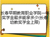 长春早期教育职业学院一年奖学金最多能拿多少(长春幼教奖学金上限)