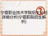宁夏职业技术学院招生计划详细分析(宁夏职院招生解析)