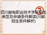 四川邮电职业技术学院招生类型及申请条件解读(川邮招生条件解析)