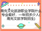 南充文化旅游职业学院什么专业最好，一年招多少人(南充文旅学院招生)