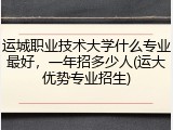 运城职业技术大学什么专业最好，一年招多少人(运大优势专业招生)