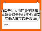湖南劳动人事职业学院是一本吗录取分数线多少(湖南劳动人事学院分数线)