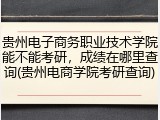 贵州电子商务职业技术学院能不能考研，成绩在哪里查询(贵州电商学院考研查询)