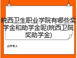 皖西卫生职业学院有哪些奖学金和助学金呢(皖西卫院奖助学金)