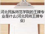 河北民族师范学院的王牌专业是什么(河北民师王牌专业)