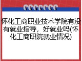 怀化工商职业技术学院有没有就业指导，好就业吗(怀化工商职院就业情况)
