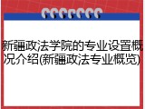 新疆政法学院的专业设置概况介绍(新疆政法专业概览)
