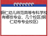 铜仁幼儿师范高等专科学校有哪些专业，几个校区(铜仁幼专专业校区)