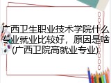 广西卫生职业技术学院什么专业就业比较好，原因是啥(广西卫院高就业专业)