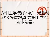 安阳工学院好不好，就业现状及发展趋势(安阳工学院就业前景)