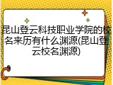 昆山登云科技职业学院的校名来历有什么渊源(昆山登云校名渊源)