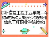 郑州信息工程职业学院一年财政拨款大概多少钱(郑州信息工程职业学院拨款)