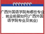 广西外国语学院有哪些专业，就业前景如何(广西外国语学院专业及就业)
