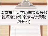 南京审计大学历年录取分数线深度分析(南京审计录取线分析)