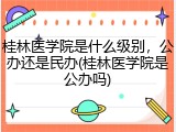 桂林医学院是什么级别，公办还是民办(桂林医学院是公办吗)