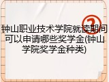 钟山职业技术学院就读期间可以申请哪些奖学金(钟山学院奖学金种类)