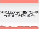 湖北工业大学招生计划详细分析(湖工大招生解析)