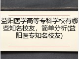 益阳医学高等专科学校有哪些知名校友，简单分析(益阳医专知名校友)
