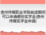 贵州传媒职业学院就读期间可以申请哪些奖学金(贵州传媒奖学金申请)
