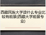 西藏民族大学读什么专业比较有前景(西藏大学前景专业)