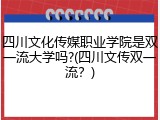 四川文化传媒职业学院是双一流大学吗?(四川文传双一流？)