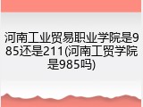 河南工业贸易职业学院是985还是211(河南工贸学院是985吗)