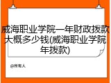 威海职业学院一年财政拨款大概多少钱(威海职业学院年拨款)