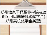 郑州信息工程职业学院就读期间可以申请哪些奖学金(郑州高校奖学金类型)