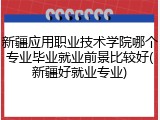 新疆应用职业技术学院哪个专业毕业就业前景比较好(新疆好就业专业)
