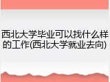 西北大学毕业可以找什么样的工作(西北大学就业去向)