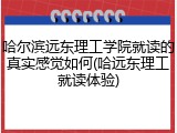 哈尔滨远东理工学院就读的真实感觉如何(哈远东理工就读体验)