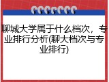 聊城大学属于什么档次，专业排行分析(聊大档次与专业排行)