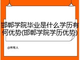 邯郸学院毕业是什么学历有何优势(邯郸学院学历优势)