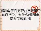 郑州电子商务职业学院是否有双学位，为什么(郑州电商双学位原因)