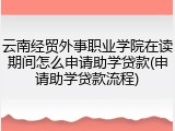 云南经贸外事职业学院在读期间怎么申请助学贷款(申请助学贷款流程)
