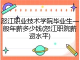 怒江职业技术学院毕业生一般年薪多少钱(怒江职院薪资水平)