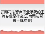 云南司法警官职业学院的王牌专业是什么(云南司法警官王牌专业)