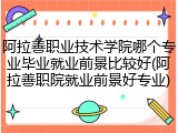 阿拉善职业技术学院哪个专业毕业就业前景比较好(阿拉善职院就业前景好专业)