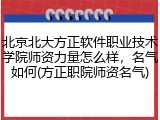 北京北大方正软件职业技术学院师资力量怎么样，名气如何(方正职院师资名气)