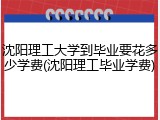 沈阳理工大学到毕业要花多少学费(沈阳理工毕业学费)