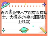嘉兴职业技术学院有没有院士，大概多少(嘉兴职院院士数量)