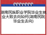 湖南民族职业学院毕业生就业大致去向如何(湖南民院毕业生去向)
