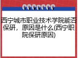 西宁城市职业技术学院能否保研，原因是什么(西宁职院保研原因)