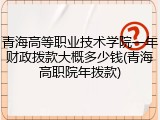 青海高等职业技术学院一年财政拨款大概多少钱(青海高职院年拨款)