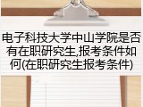 电子科技大学中山学院是否有在职研究生,报考条件如何(在职研究生报考条件)