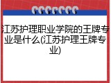 江苏护理职业学院的王牌专业是什么(江苏护理王牌专业)
