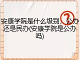 安康学院是什么级别，公办还是民办(安康学院是公办吗)